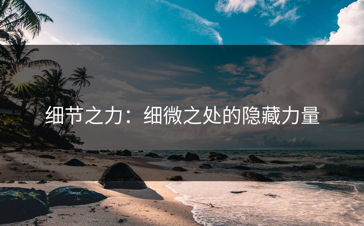 细节之力：细微之处的隐藏力量